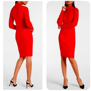NWT Express XL Ribbed Turtleneck Midi Sweater Dress